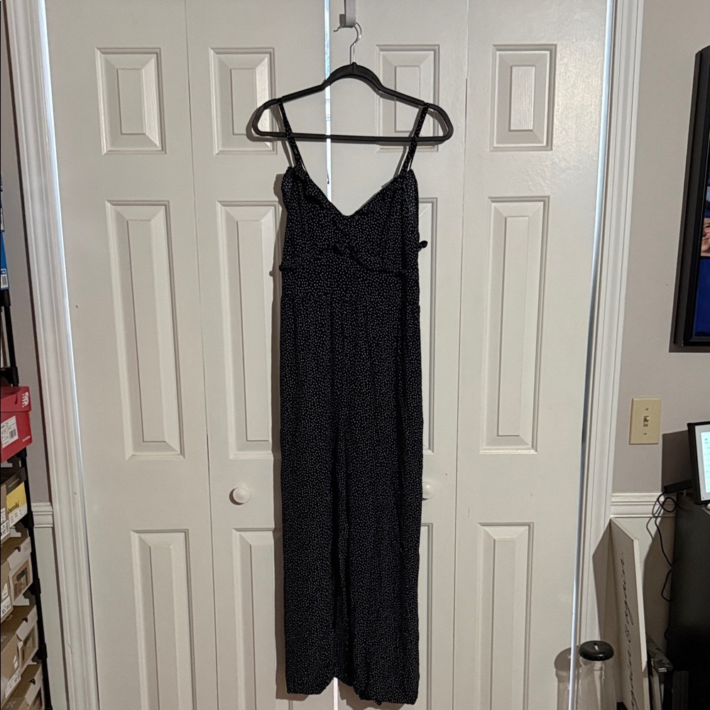 American Eagle Outfitters Black and White Polka Dot Jumpsuit